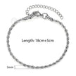 Gold and Silver Rope Chain Necklace - Classic Twisted Link Chain (2mm–5mm) for Timeless Elegance