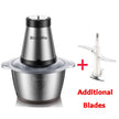 BioloMix 500W 2L Stainless Steel Electric Food Chopper with 2 Speeds, Extra Blade, Meat Grinder and Mincer – 110V US Plug