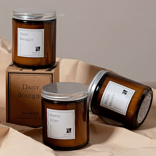 Collection de bougies ambrées