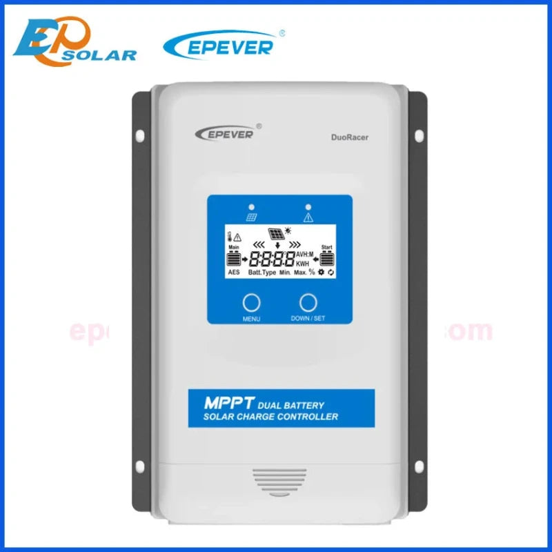EPEVER DuoRacer MPPT Solar Charge Controller 20A 30A Dual Battery 12V/24V Solar Regulator