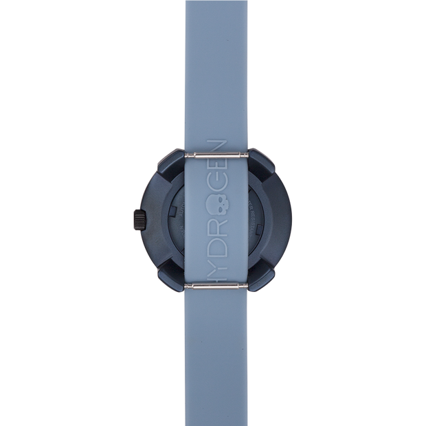 Hydrogen Skull Dial Chronograph Watch with Blue Silicone Strap