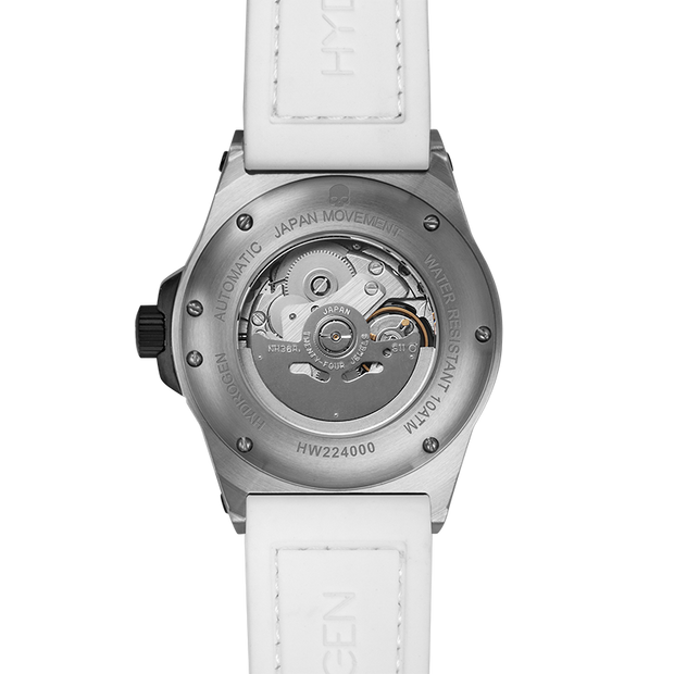 Hydrogen Japan Movement Silver Watch with Black Strap – Stylish Precision Timepiece