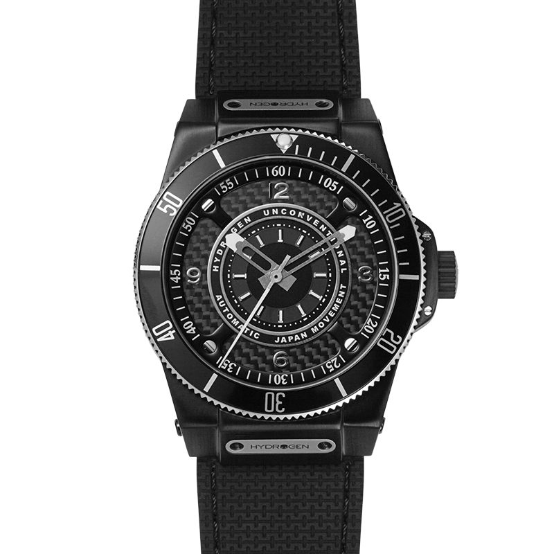 Men's Automatic Carbon Dial Watch - Hydrogen Black Automatic Timepiece