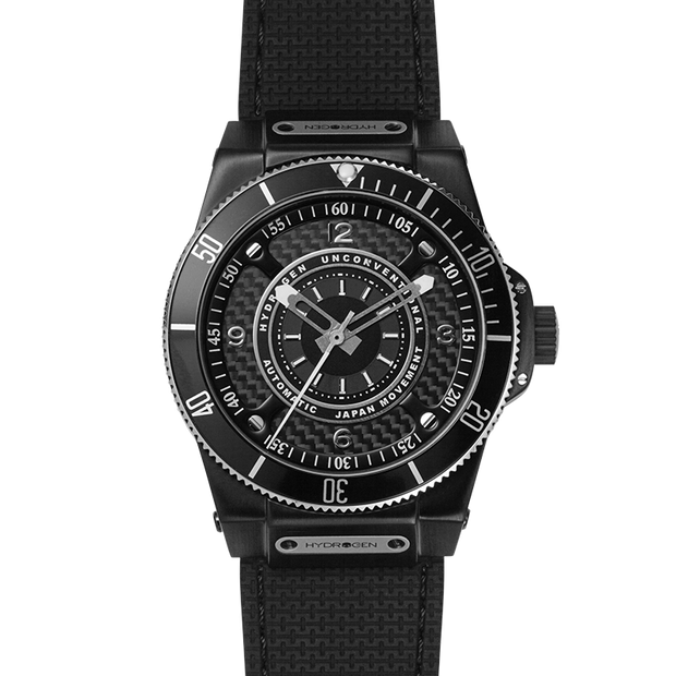Men's Automatic Carbon Dial Watch - Hydrogen Black Automatic Timepiece