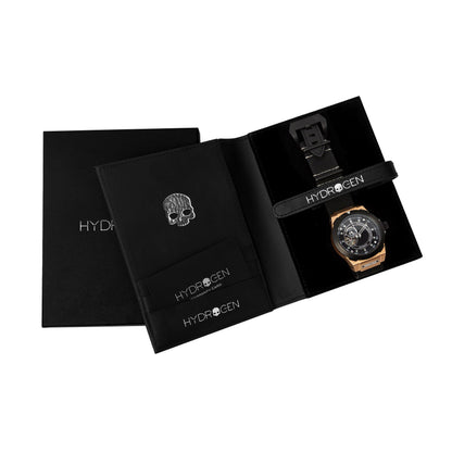 Vento Black Rose Gold Leather Men's Watch