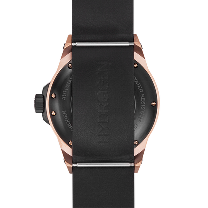 Vento Black Rose Gold Leather Men's Watch