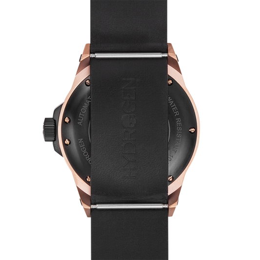 Vento Black Rose Gold Leather Men's Watch