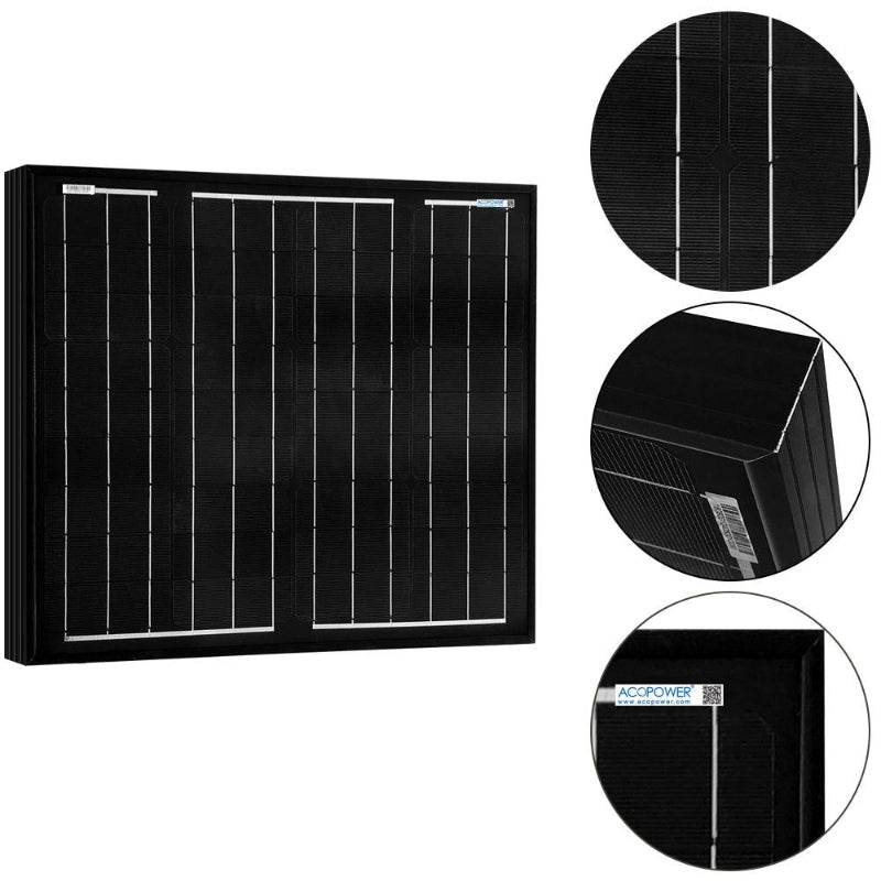 HYDROPOWER 50W Monocrystalline Solar Panel with Connector