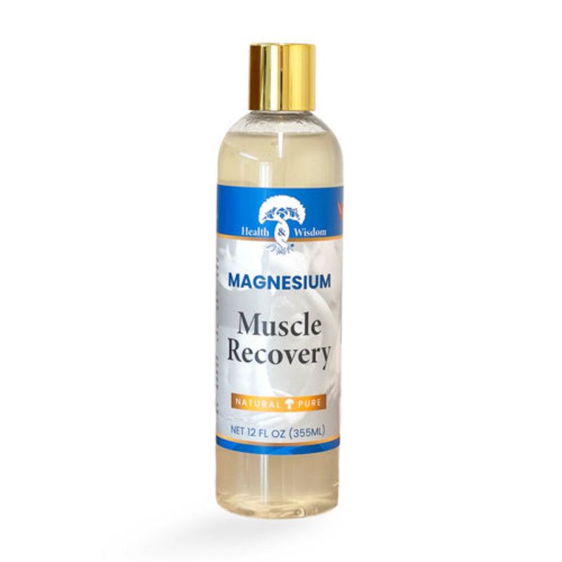 Health & Wisdom Magnesium Muscle Recovery Oil Natural Pure 4oz & 12oz