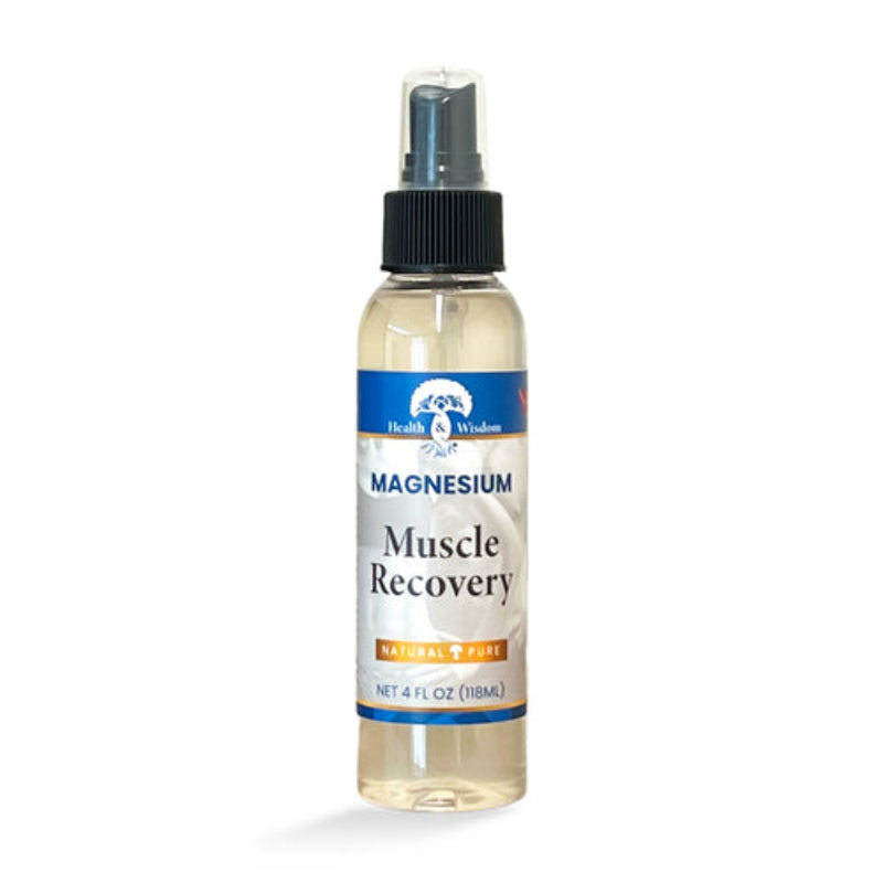 Health & Wisdom Magnesium Muscle Recovery Oil Natural Pure 4oz & 12oz