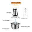 BioloMix 500W 2L Stainless Steel Electric Food Chopper with 2 Speeds, Extra Blade, Meat Grinder and Mincer – 110V US Plug