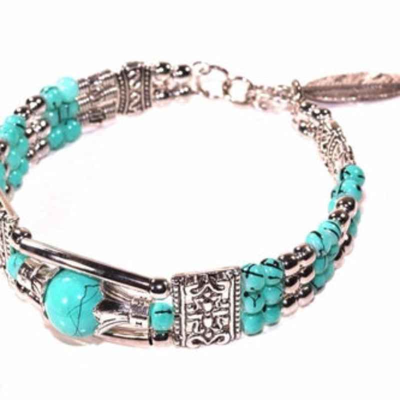 Multicolor Beaded Bracelets with Silver Accents