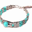 Multicolor Beaded Bracelets with Silver Accents