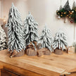 Snow Flocked Artificial Christmas Tree with Burlap Base Decorative Holiday Tree