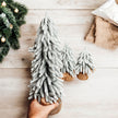 Snow Flocked Artificial Christmas Tree with Burlap Base Decorative Holiday Tree