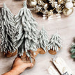 Snow Flocked Artificial Christmas Tree with Burlap Base Decorative Holiday Tree