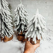 Snow Flocked Artificial Christmas Tree with Burlap Base Decorative Holiday Tree