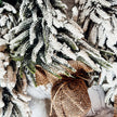 Snow Flocked Artificial Christmas Tree with Burlap Base Decorative Holiday Tree