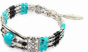 Multicolor Beaded Bracelets with Silver Accents