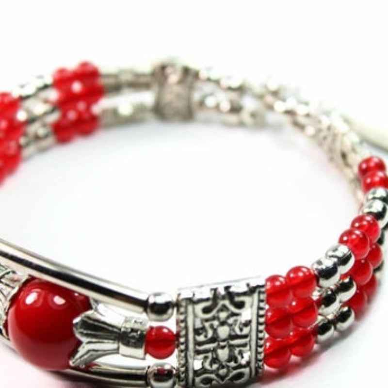 Multicolor Beaded Bracelets with Silver Accents