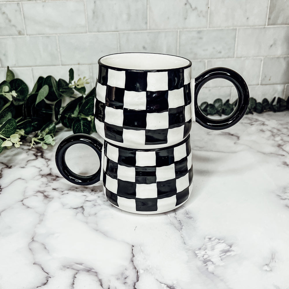Retro Checkered Mug