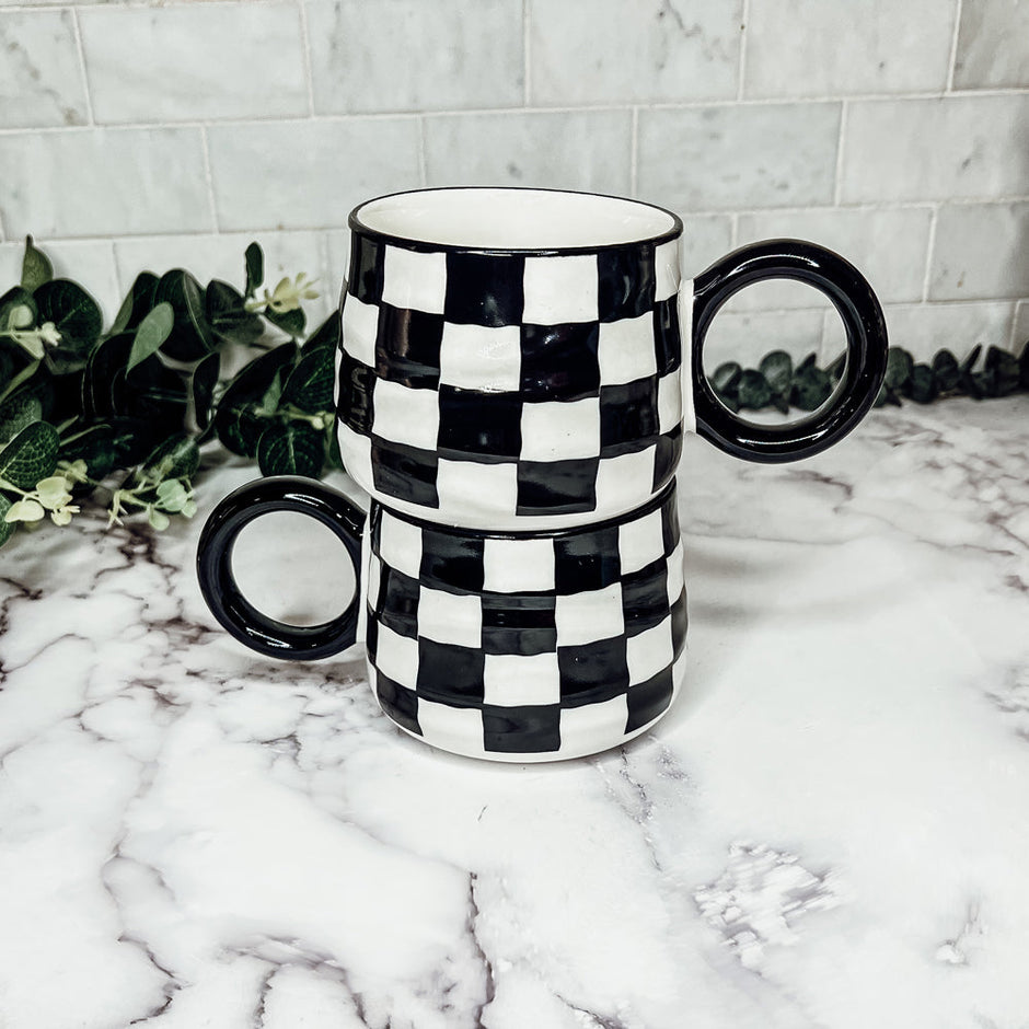 Retro Checkered Mug