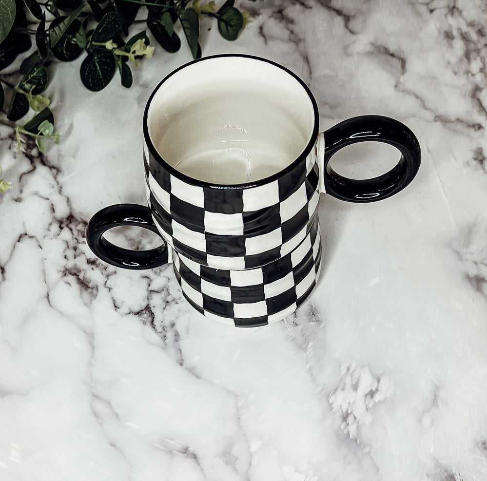 Retro Checkered Mug
