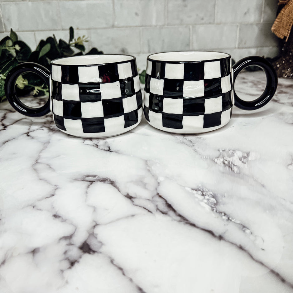 Retro Checkered Mug