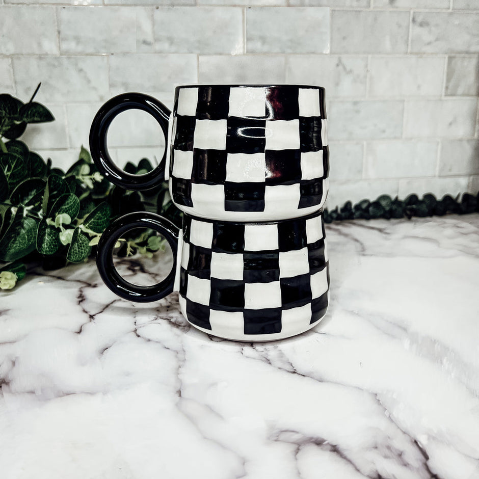 Retro Checkered Mug