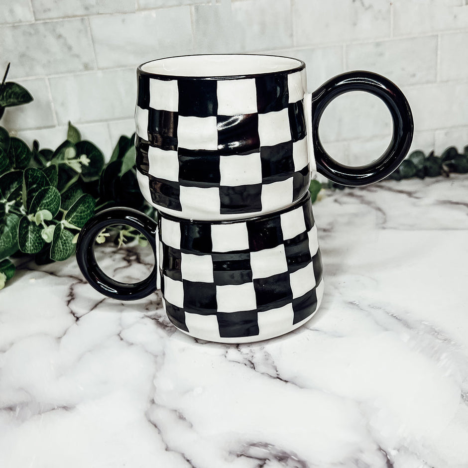 Retro Checkered Mug