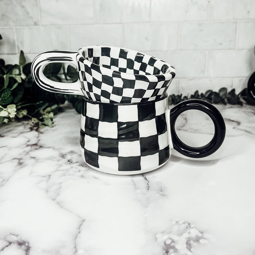 Retro Checkered Mug