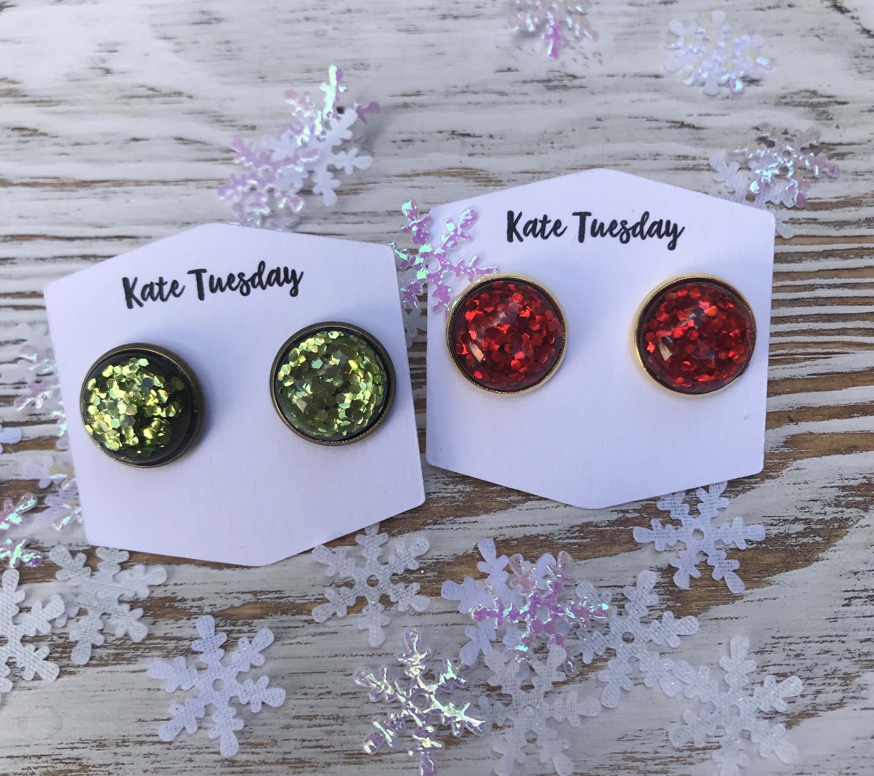 Holiday Glitter Star Earrings
