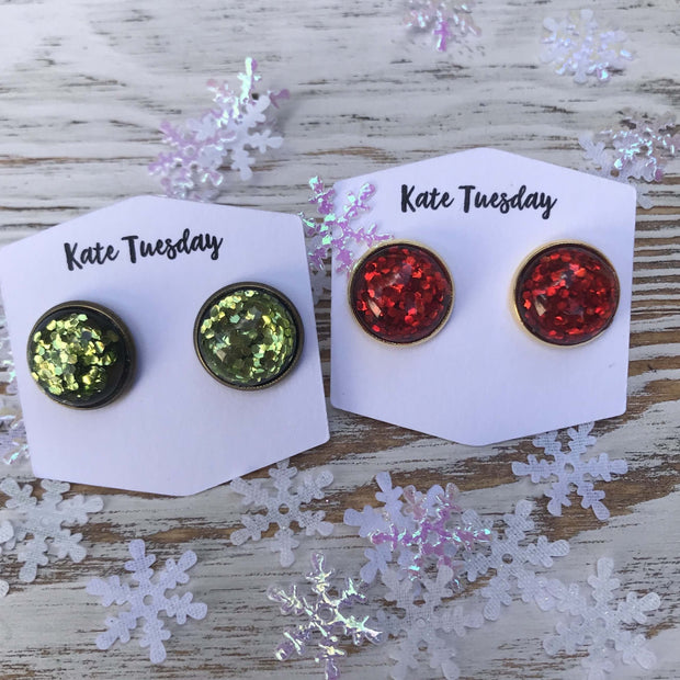 Holiday Glitter Star Earrings