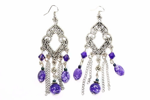 Silver Beaded Earringss