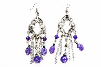 Silver Beaded Earringss