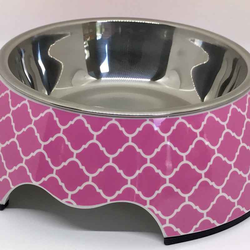 Non Slip Pet Feeding Bowl Anti Skid Stainless Steel Design