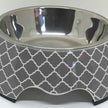 Decorative Pet Feeding Bowl Silver Interior Pattern Design