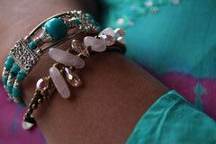 Feather Charm And Beads Bracelet