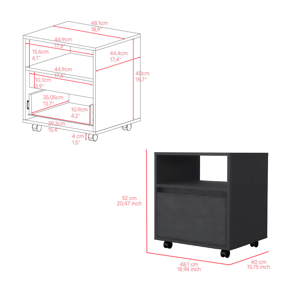 2 Piece Bedroom Set, Nightstand + Dresser, Black Wengue Finish.