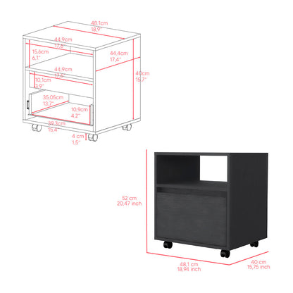 2 Piece Bedroom Set, Nightstand + Dresser, Black Wengue Finish.