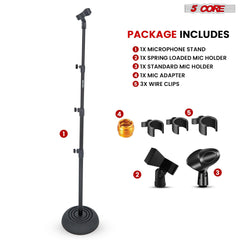 5Core Mic Stand Floor Adjustable Universal Heavy Duty Microphone