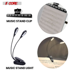 5Core Music Stand For Sheet Music Portable Tripod Adjustable Folding