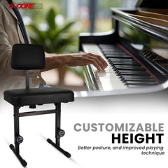 5 CORE Piano Bench Height Adjustable Keyboard Stool Stool Heavy Duty