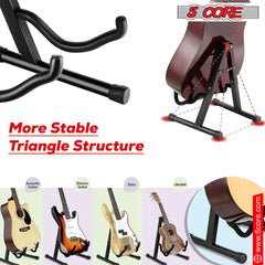 5Core Guitar Stand Floor A Frame Electric Acoustic Bass Soporte Para