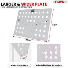 Pupitre à musique 5Core pour partitions Trépied portable réglable et pliable