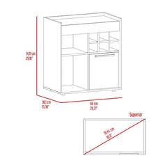 Bar Cabinet Dext, Two Concealed Shelves, Six Wine Cubbies, Dark Walnut