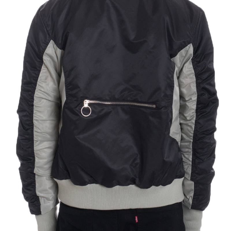 Men’s Colorblock Bomber Jacket with Zip Closure