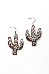 Boucles d'oreilles pendantes en forme de cactus