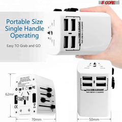 5Core Universal Travel Adapter International Power Adapters 3 Pack