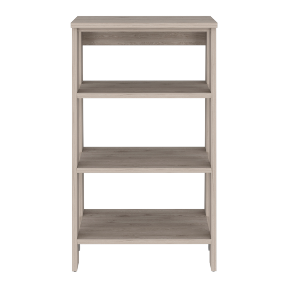 Linen Cabinet Jenne, Four Open Shelves, Light Gray Finish.